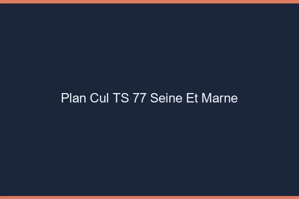 Plan cul TS 77 seine-et-marne