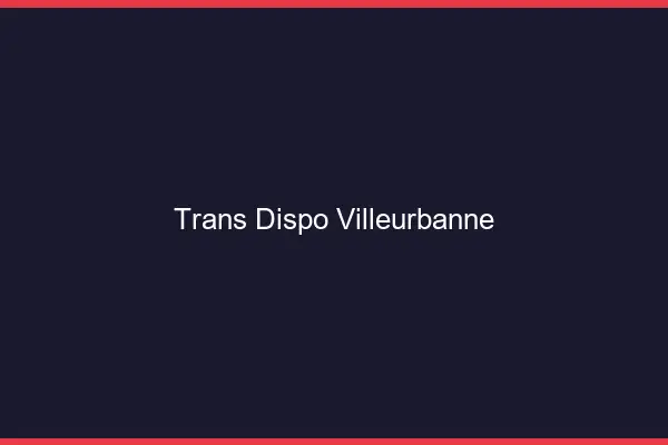 Trans dispo Villeurbanne