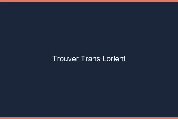 Trouver trans Lorient